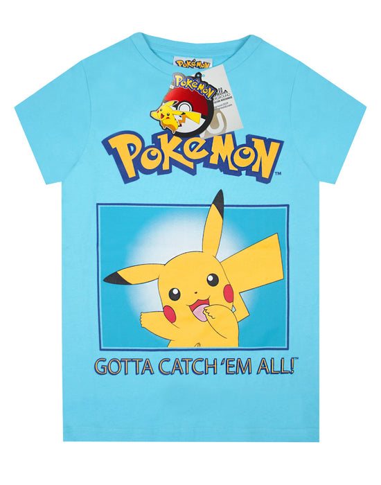 Artefact mist details Pokemon Pikachu Logo Blue Kid's T-Shirt — Vanilla Underground