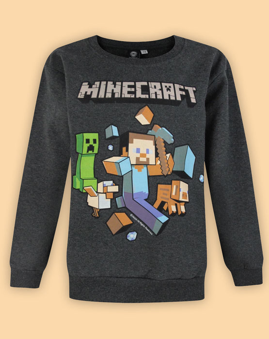 Minecraft Run Away Boy's Sweatshirt