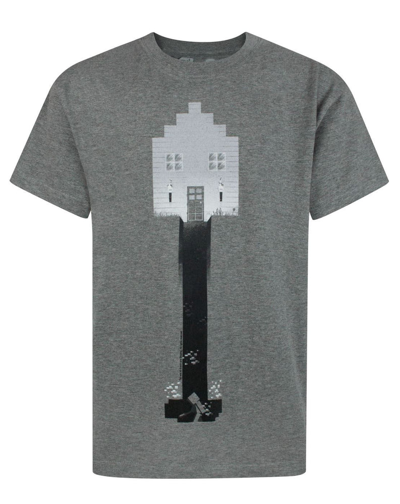 Minecraft Creeper Shovel Boy's Grey Short Sleeve T-Shirt