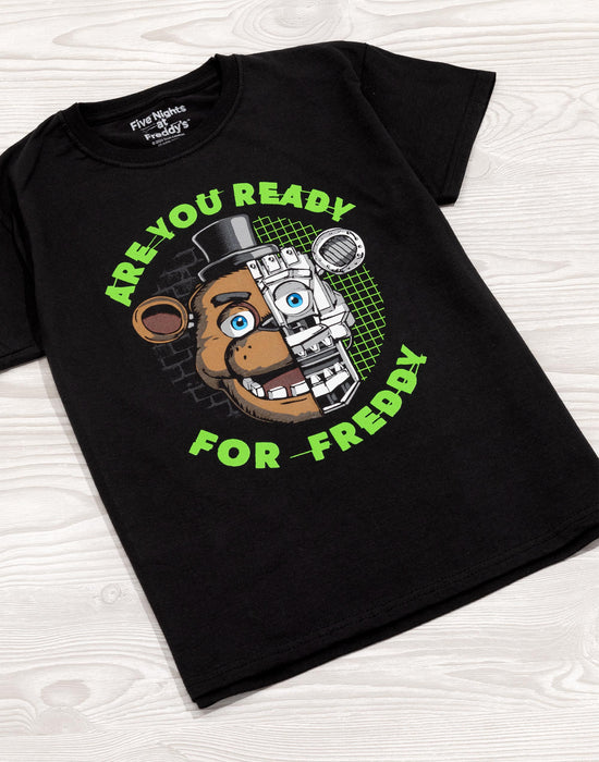 Five Nights At Freddy's T-shirt For Boys FNAF - Black