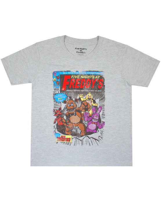 Five Nights At Freddy's Distressed Comic Print Boy's T-Shirt