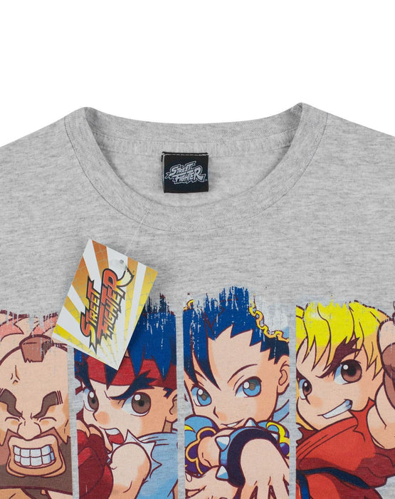 Street Fighter Characters Grey Short Sleeve Boy's T-Shirt