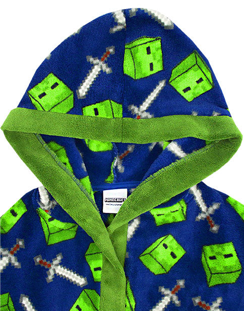Minecraft Robe Size 10 Minecraft All Over Zombie Sword Boys Bathrobe Kids Dressing Gown ...