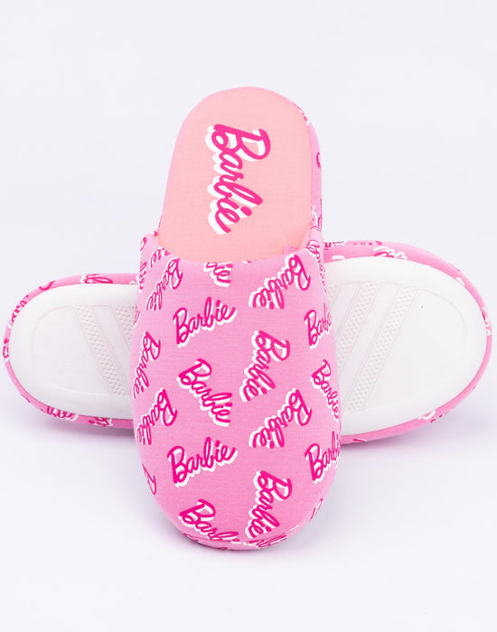 Barbie All Over Print Girl's Pink Slipper
