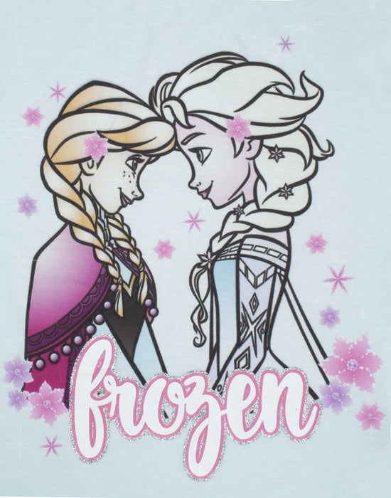 Disney Frozen Anna and Elsa Characters Snowflake Pyjamas Shorts Set 2-8 Years