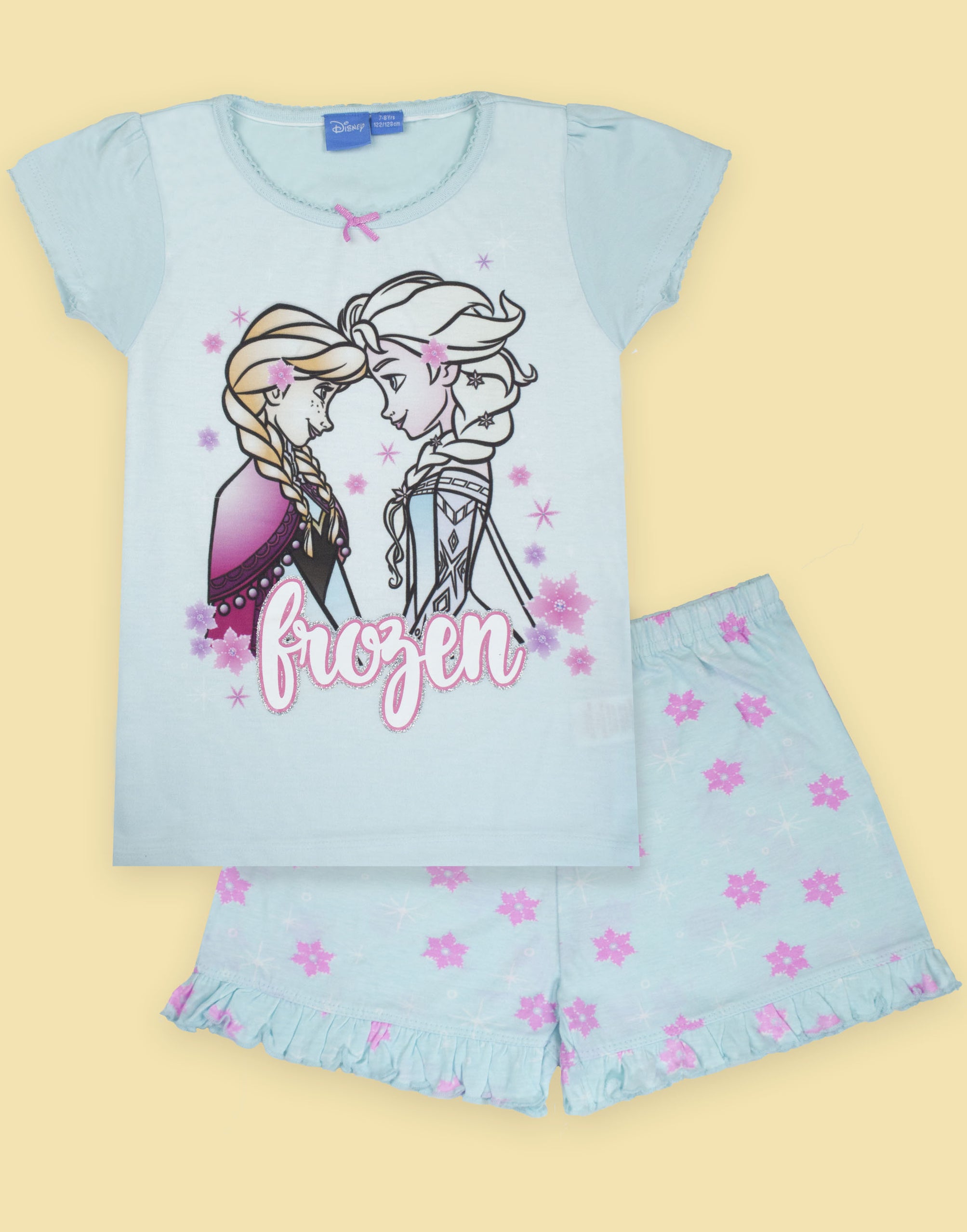Disney Frozen Anna and Elsa Characters Snowflake Pyjamas Shorts Set 2 ...