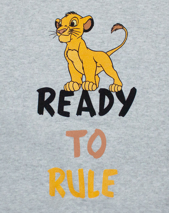 Disney Lion King Simba Ready to Rule Boy's Grey Long Sleeve Sweatshirt