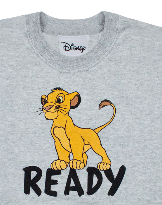 Disney Lion King Simba Ready to Rule Boy's Grey Long Sleeve Sweatshirt