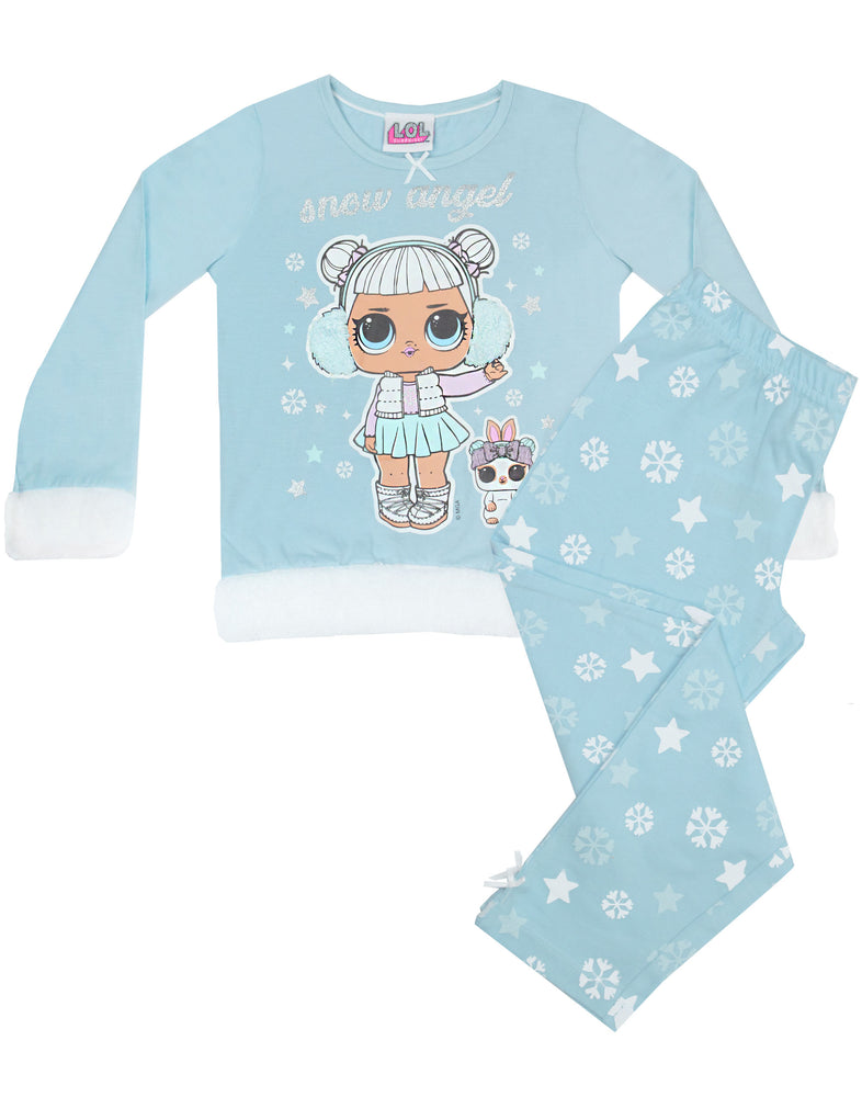 LOL Surprise Dolls Snow Angel Fur Trimmed Girl's Long Pyjamas
