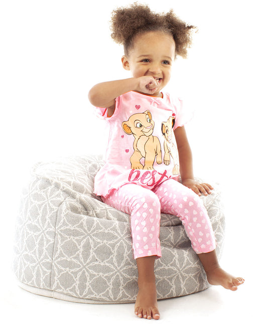 Disney Lion King Besties Simba & Nala Cubs Girls Pink Long Pyjamas