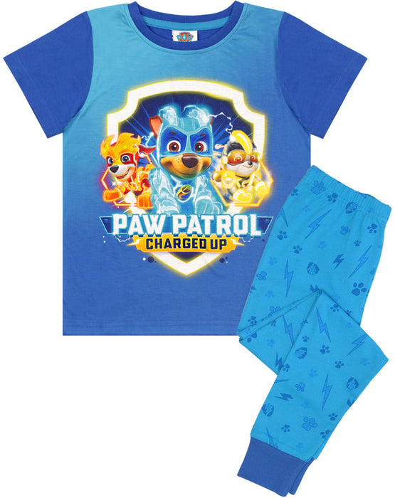 Paw Patrol Chase Marshall Mighty Pups Boy's Blue Pyjamas