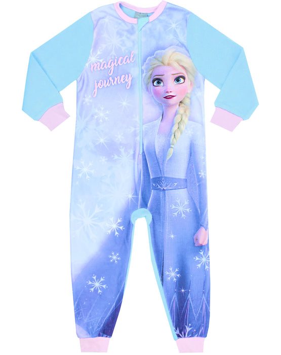 Disney Frozen Queen Elsa Fleece Novelty Character Girl's Onesie Sleepsuit