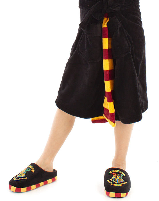 Harry Potter Hogwarts Crest Kid's Slippers - Black