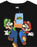 Super Mario Sweatshirt Luigi Character Gamers Black Long Sleeve Boys Jumper