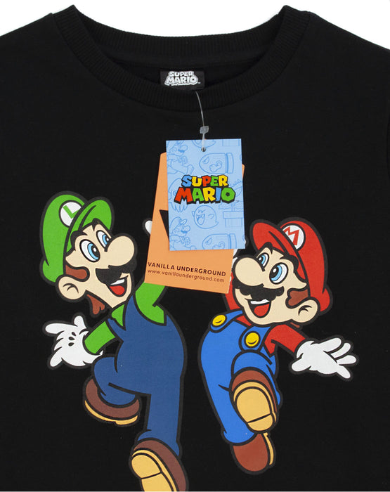 Super Mario Boys Sweatshirt Long Sleeved Jumper For Kids Black