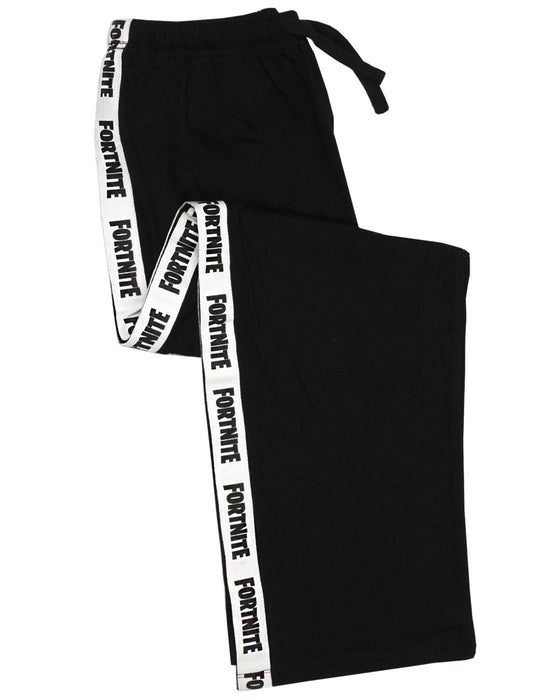 Fortnite Logo Leg Strip Boys Lounge Pants - Black
