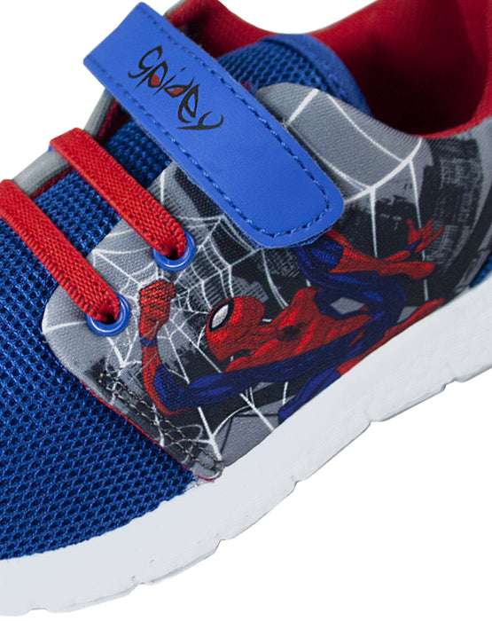 Spider-Man Boy's Kids Casual Grey Blue Trainer Shoes Footwear