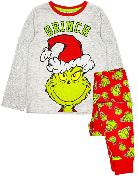 The Grinch Children's Boy's Long Pyjamas Set Nightwear Sleepwear