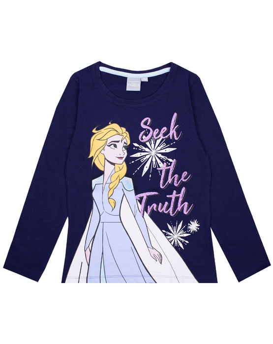 Disney Frozen 2 “Seek the Truth” Queen Elsa Girl's Glittery T-shirt