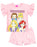 Disney Princesses Girls Pink Cotton Short Pyjama Set