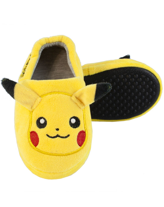  - Our Pikachu kids slippers are padded for comfort and made from 100% polyester. The outside has a soft velvet finish and high quality embroidered details. Our slippers are easy to put on and have elasticated back to make sure that they do not slip off the foot.