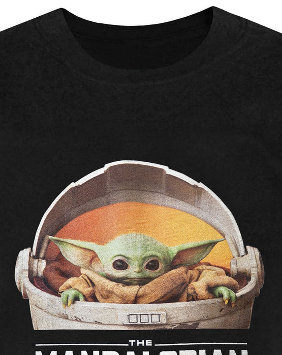 Star Wars The Mandalorian Baby Yoda Boy's T-Shirt - Black