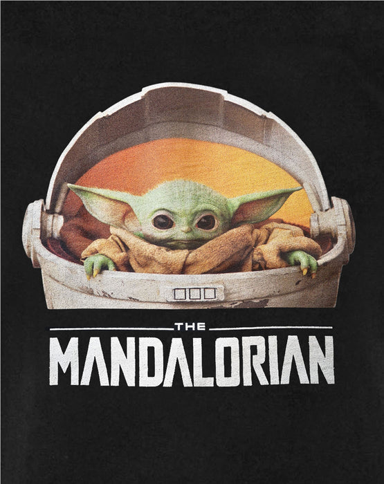 Star Wars The Mandalorian Baby Yoda Boy's T-Shirt - Black