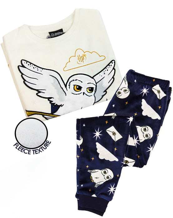 Harry Potter Hedwig Girl's Soft Velour Fleece Pyjamas