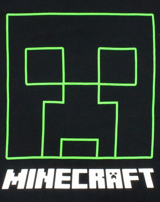 Minecraft Creeper Face Boy's Sweatshirt - Black