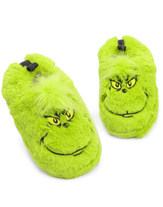 The Grinch Slippers Kids Soft Fur House Slippers Gift for Boys