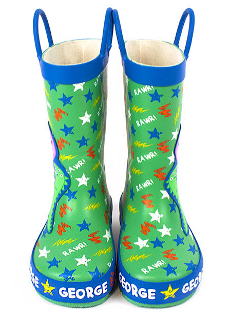Peppa Pig George Pig And Dinosaur Boy's Wellies Green — Vanilla