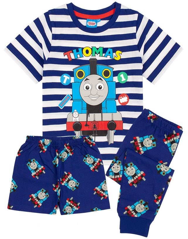 Thomas And Friends Boys Pyjamas Long OR Short Bottoms Options Blue