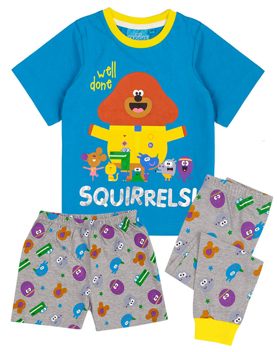  Our Hey Duggee pyjamas for kids and toddlers is available with two options of long or short bottoms. The Hey Duggee pjs are perfect for CBeebies Hey Duggee TV series fans making a cool gift for birthdays, costume parties and all special occasions