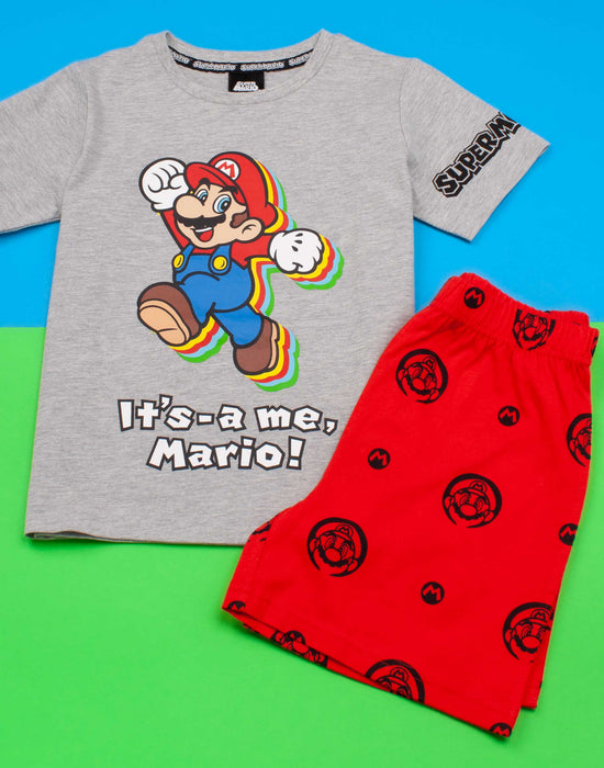  The Super Mario nightwear set for him includes a 97% cotton and 3% polyester t-shirt matched with cotton shorts. The Super Mario shorts feature a durable and elasticated waistband for the perfect fit!