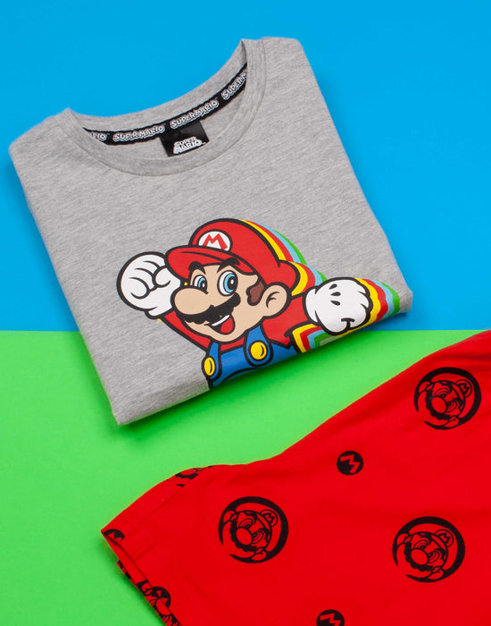 Nintendo Super Mario Pyjamas For Boys T-Shirt And Shorts Red