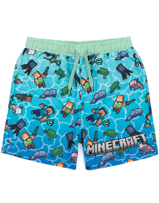 Minecraft Boys Blue Swim Shorts