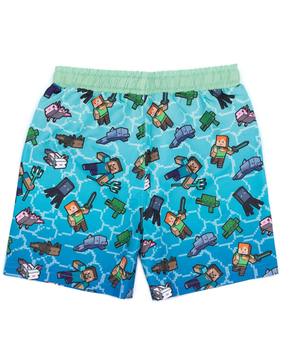 Minecraft Boys Blue Swim Shorts