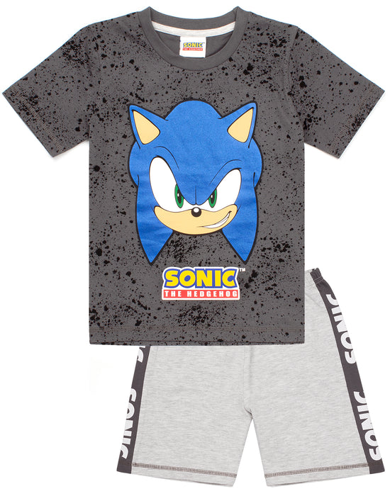Sonic The Hedgehog Gaming Boys Short Leg Pyjamas Grey — Vanilla