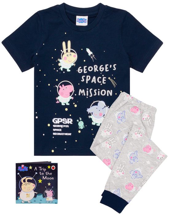 100% COTTON TEE AND 98% COTTON & 2% POLYESTER BOTTOMS - The nightwear set comes with a cotton top whilst the bottoms are made from 98% cotton and 2% polyester for a cosy, light, and very soft feel. Featuring a durable, elastic waistband around the Peppa Pig bottoms, making them comfortable and stretchy for all body sizes.