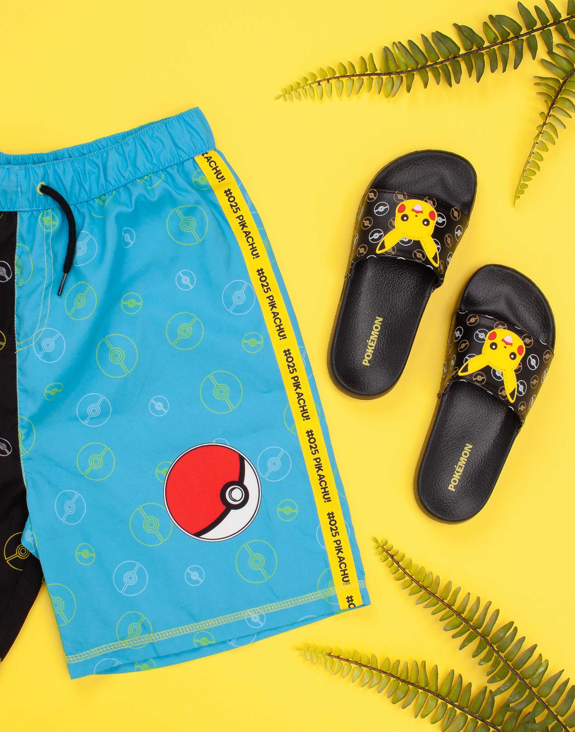 Pokemon Pikachu Boys Sliders Black — Vanilla Underground