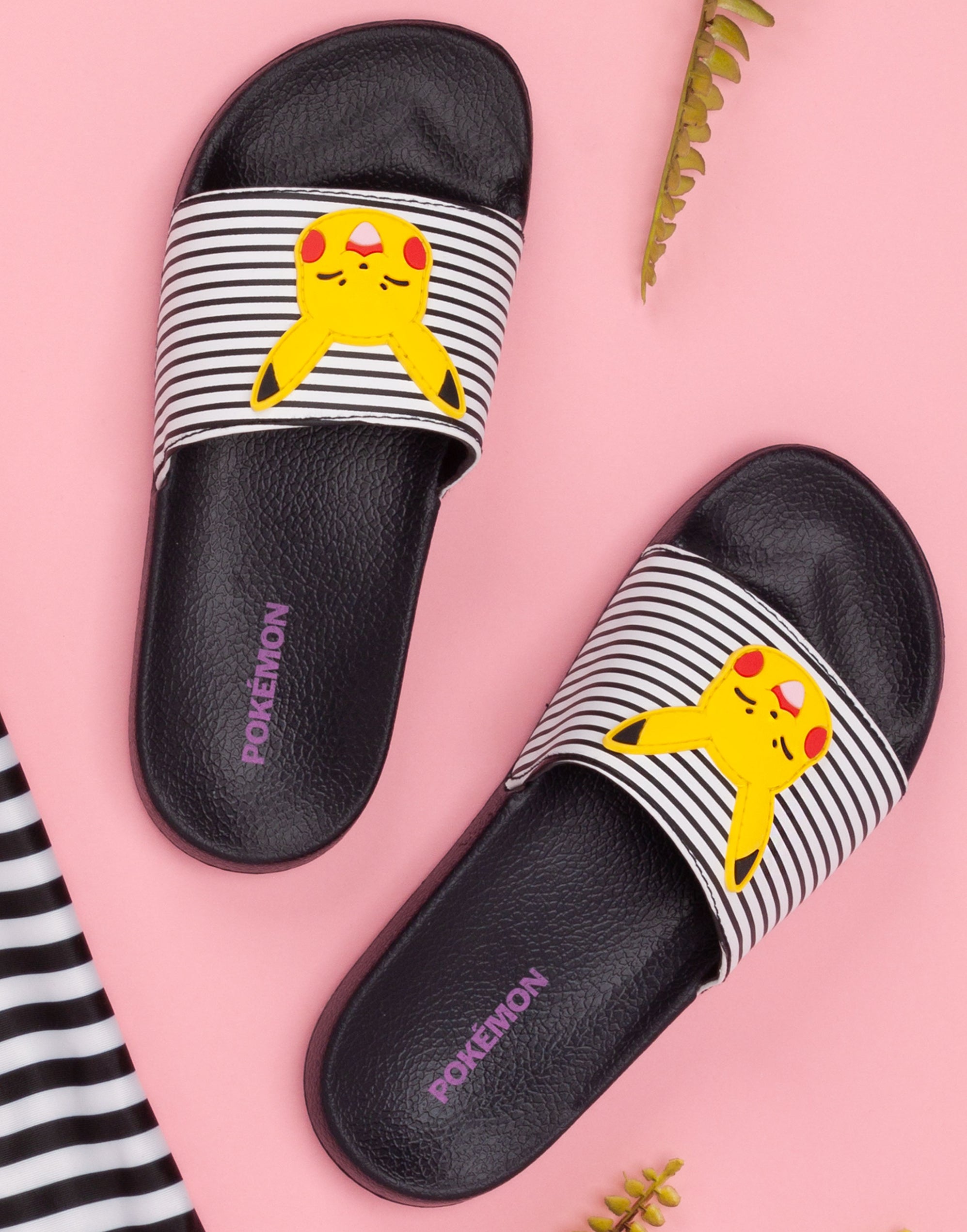 Pokemon Pikachu Girls Sliders Black — Vanilla Underground