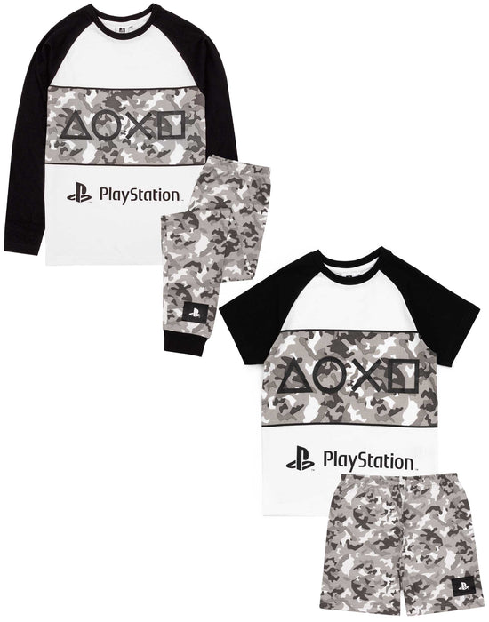 PlayStation Pyjamas Boys Game Camo PJs Long OR Short Options