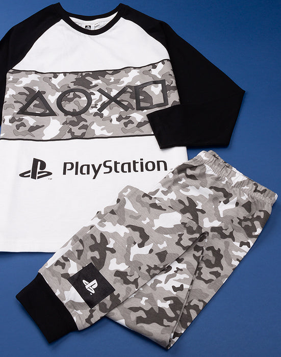  The PlayStation sleepwear set is made from cotton excluding the 97% cotton 3% polyester neck hem for a cosy, light, and very soft to touch feel ensuring comfort for game nights and casual lounging!