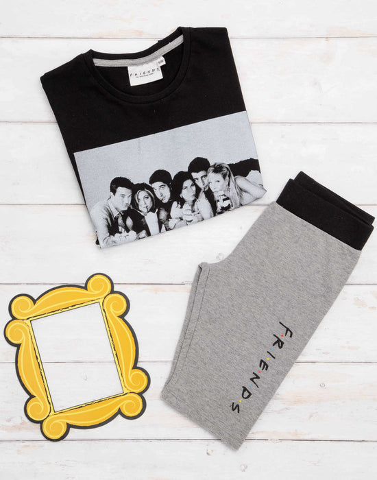 Friends Pyjamas For Girls TV Series Cycling Short & T-Shirt Set - Black