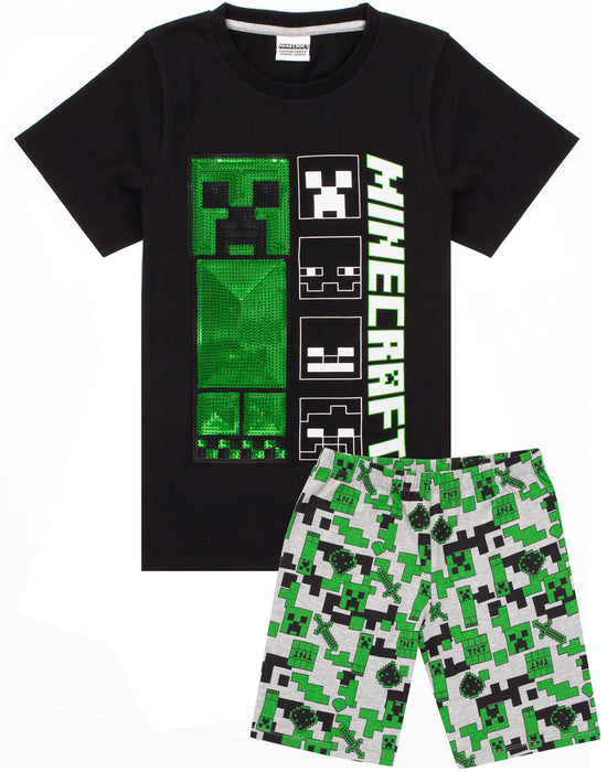 Pigiama Minecraft Ufficiale Per Ragazzi - Set 2 Pezzi Cotone Con Creeper - Foto 12