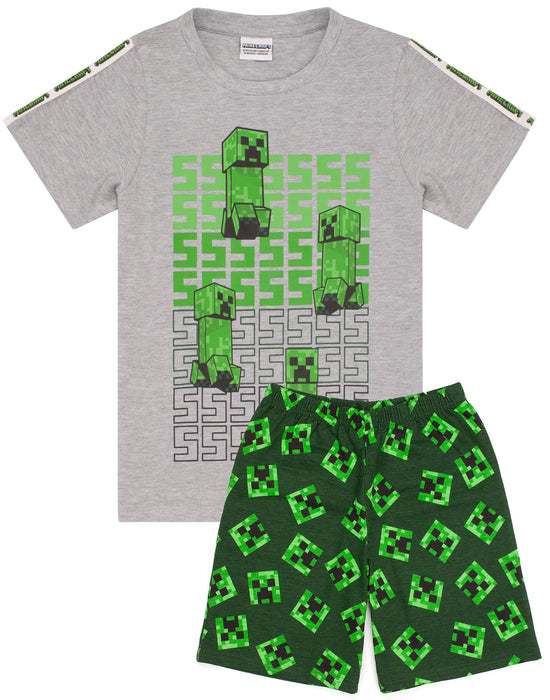 Minecraft Boys Pyjamas Set Top And Shorts Kids Gamer - Green — Vanilla  Underground