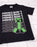  Awesome action packed t-shirt features the villain character surrounded by a repeated Minecraft logo making a must have Minecraft gift for gamers!