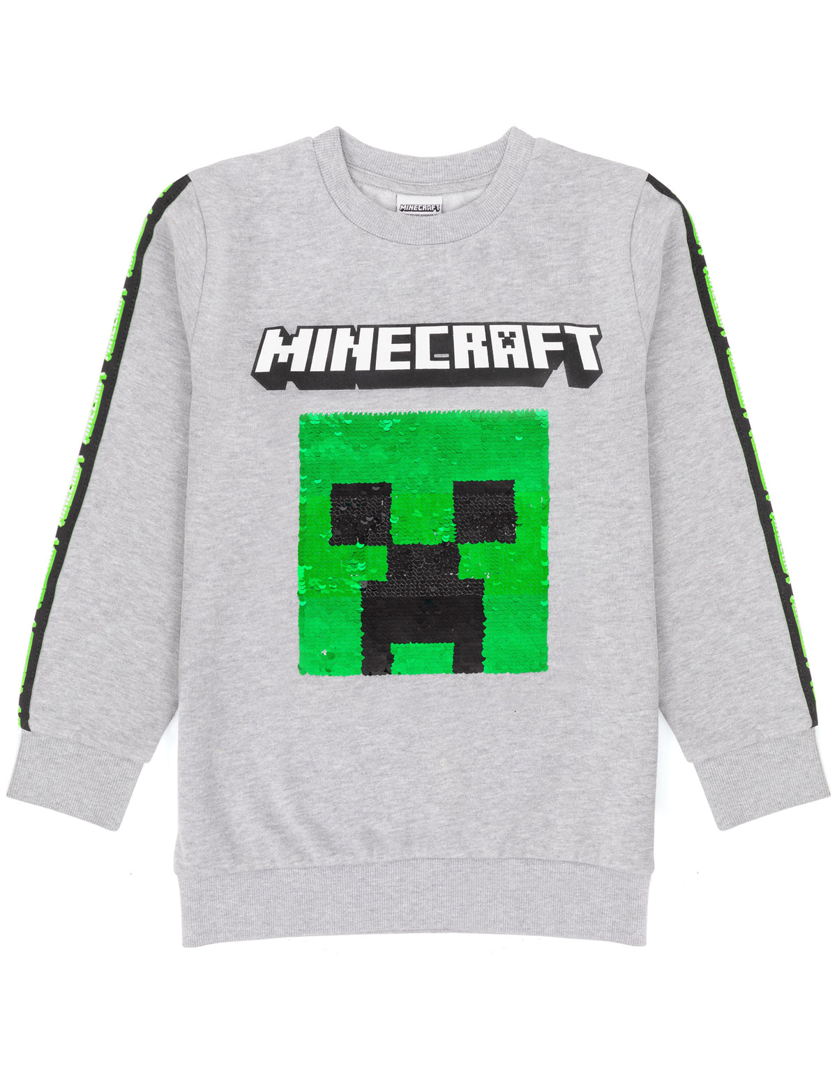 Minecraft Kids Sweatshirt Flip Sequin Green Creeper and Red TNT Jumper ...
