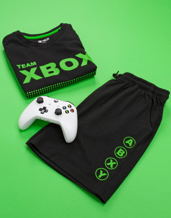GREEN OR BLACK XBOX GAME CONTROLLER & GAMEPAD DESIGN - Awesome pajamas showcase the popular game consoles logo, gamepad and controller making the perfect gift for boy and girl gamers!