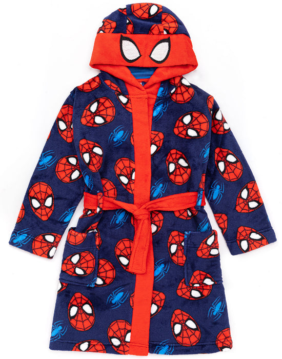  - Our sleepwear robe for boys &amp; girls is perfect for fans of popular Marvel Spider-Man comics and movies; it comes with long sleeves and a soft cosy Spider-Man character face hood!